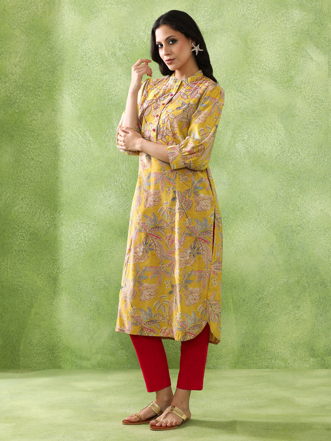 JAIPUR KURTI LADIES WESTERN KURTI 1PCS 1B25KRTAR0018 YELLOW