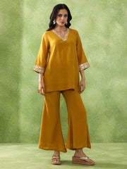 JAIPUR KURTI LADIES WESTERN KURTI 2PCS SET 1C25COORR003 MUSTARD