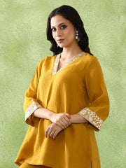 JAIPUR KURTI LADIES WESTERN KURTI 2PCS SET 1C25COORR003 MUSTARD
