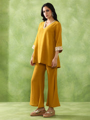 JAIPUR KURTI LADIES WESTERN KURTI 2PCS SET 1C25COORR003 MUSTARD