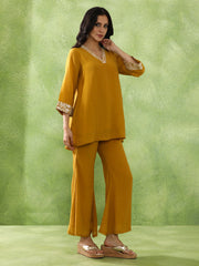 JAIPUR KURTI LADIES WESTERN KURTI 2PCS SET 1C25COORR003 MUSTARD