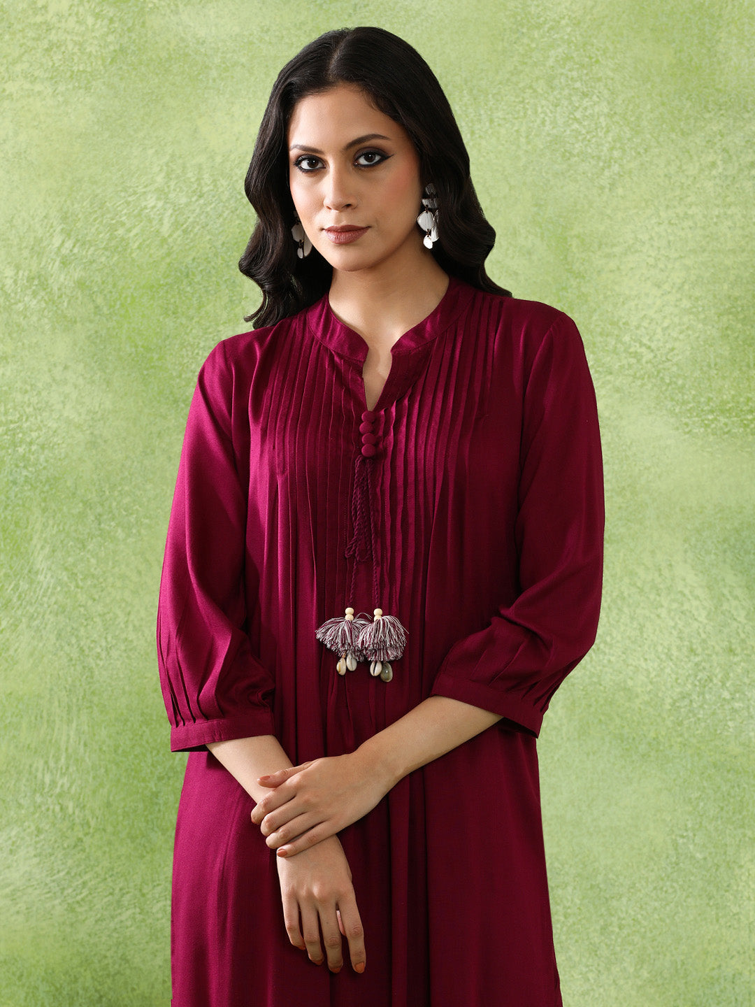 JAIPUR KURTI LADIES WESTERN KURTI 2PCS SET 1C25KPNTR008 MAGENTA
