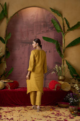 JAIPUR KURTI LADIES WESTERN KURTI 2PCS SET 1C25KPNTR009 YELLOW