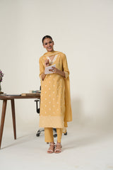 JAIPUR KURTI LADIES WESTERN KURTI 3PCS SET 1C25KPTDR0047 BEIGE
