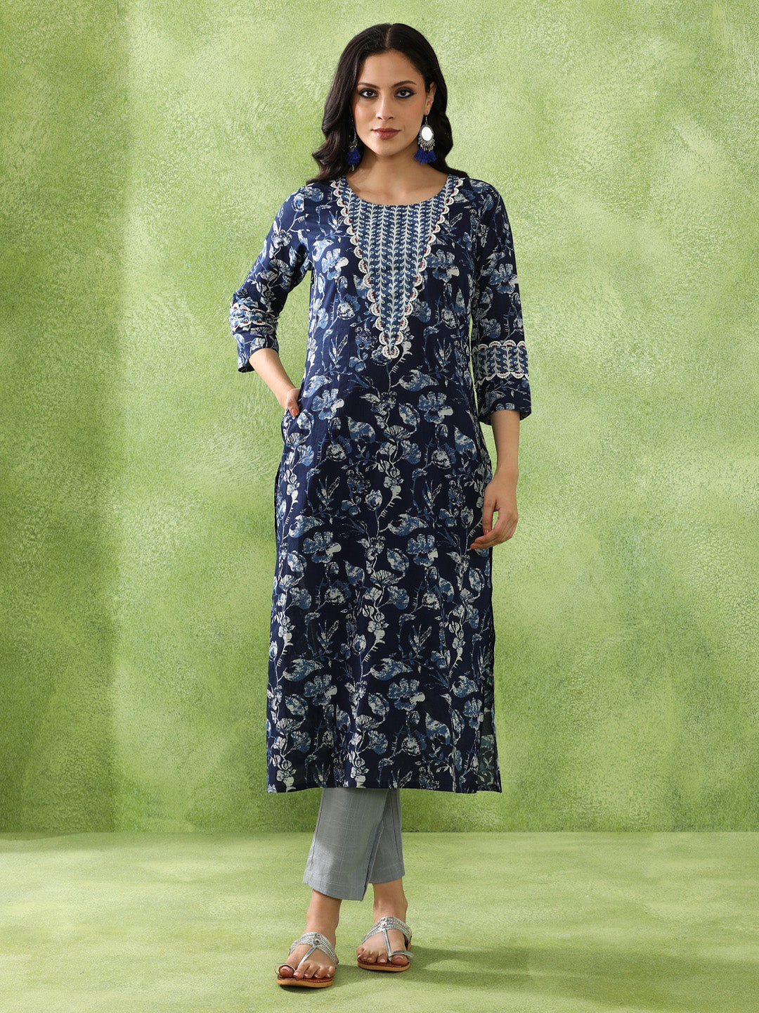 JAIPUR KURTI LADIES WESTERN KURTI 1PCS 1C25KRTAR003 INDIGO