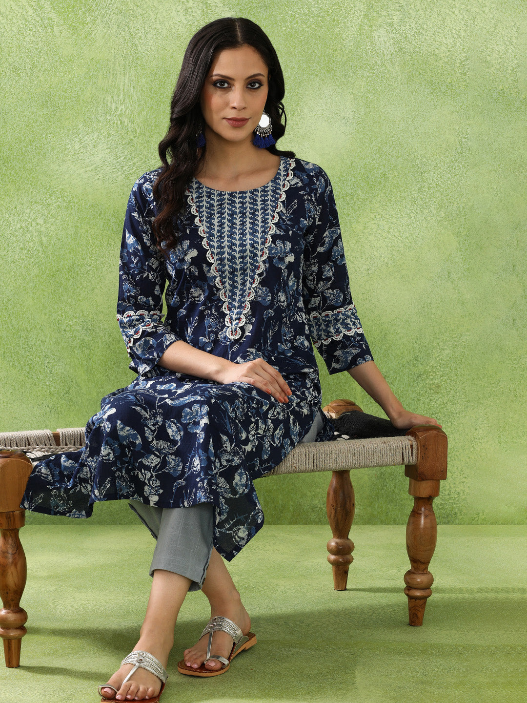 JAIPUR KURTI LADIES WESTERN KURTI 1PCS 1C25KRTAR003 INDIGO
