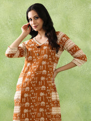 JAIPUR KURTI LADIES WESTERN KURTI 1PCS 1C25KRTAR005 BROWN