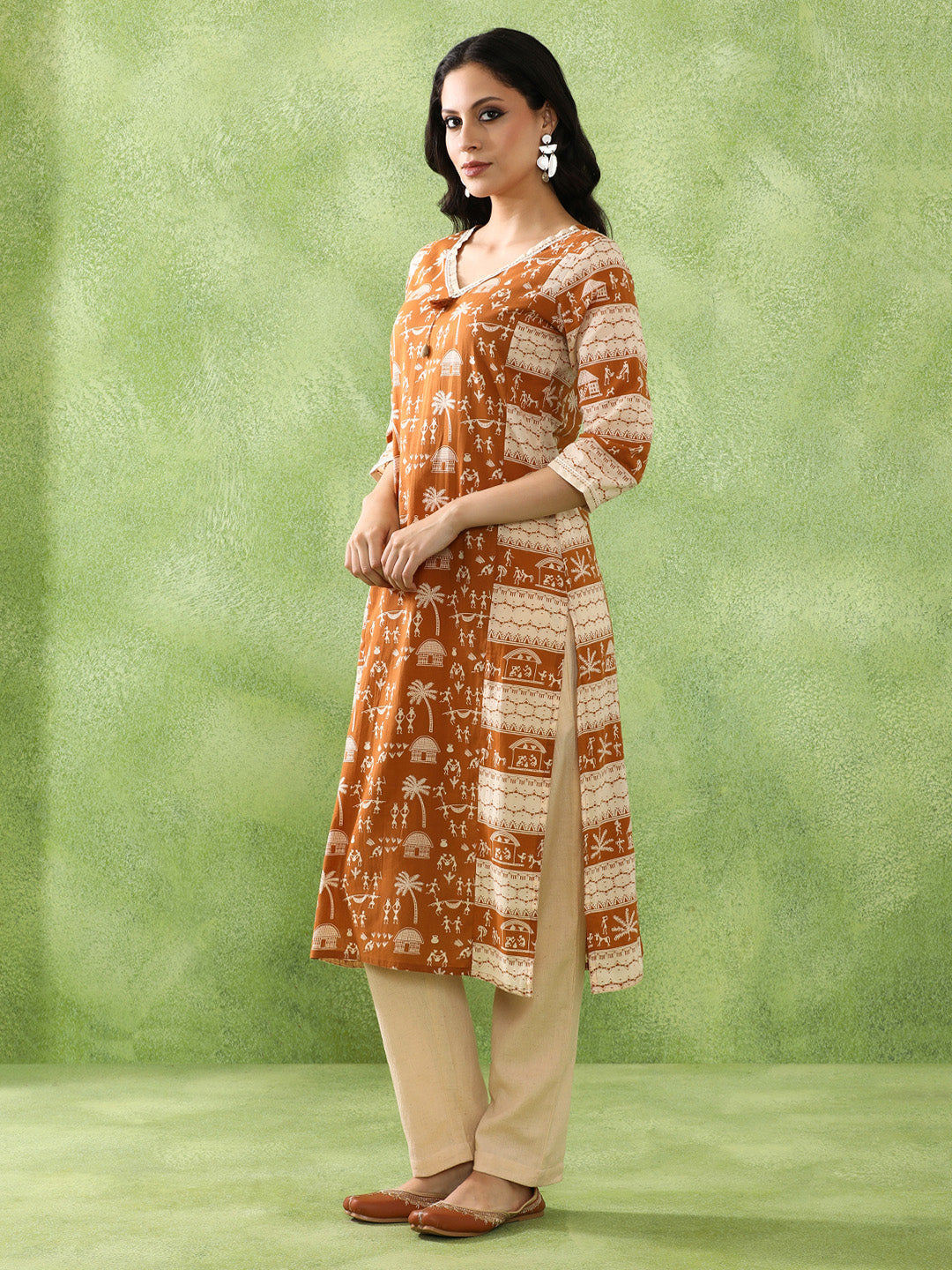 JAIPUR KURTI LADIES WESTERN KURTI 1PCS 1C25KRTAR005 BROWN