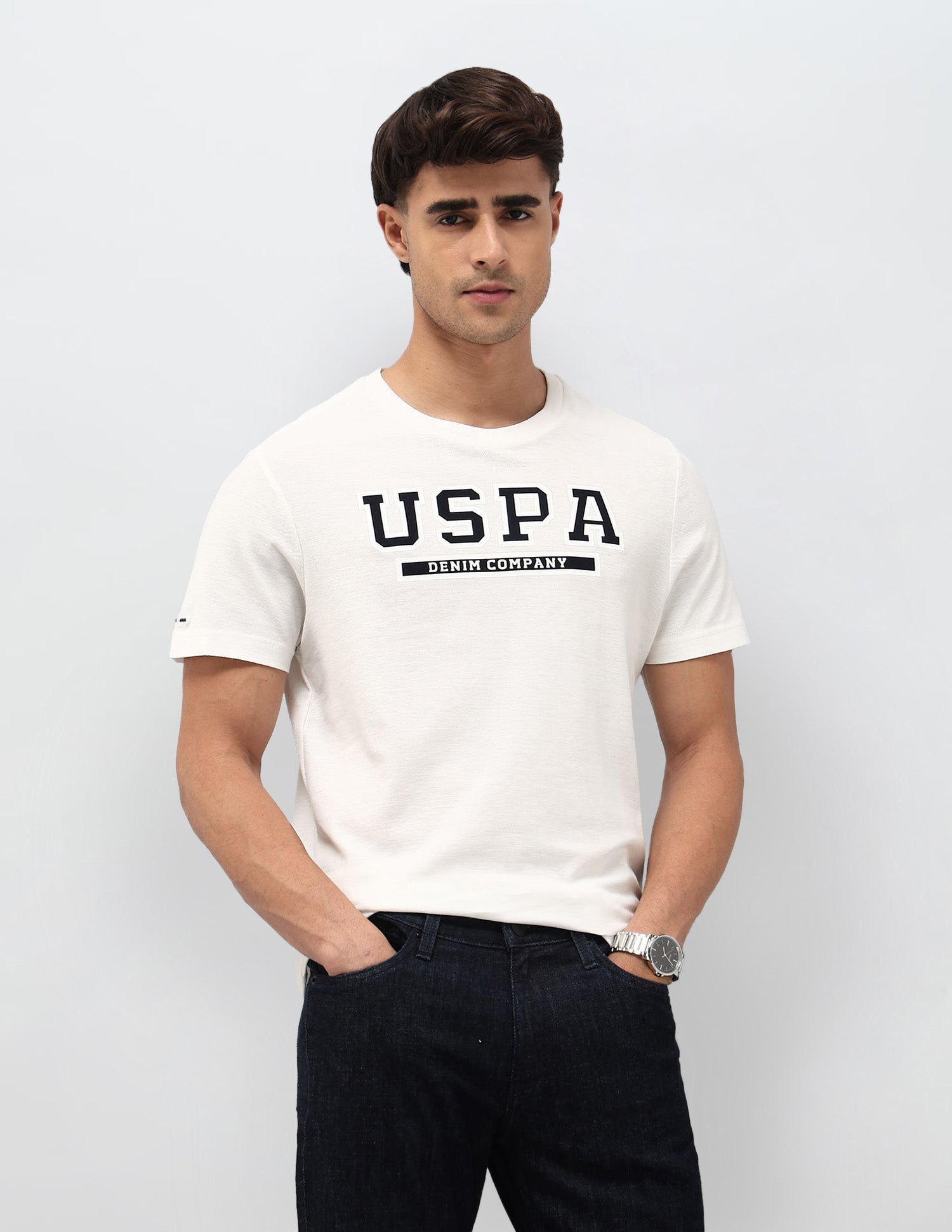 U.S.Polo Mens T-Shirt F/S Udtsh3809 Off White