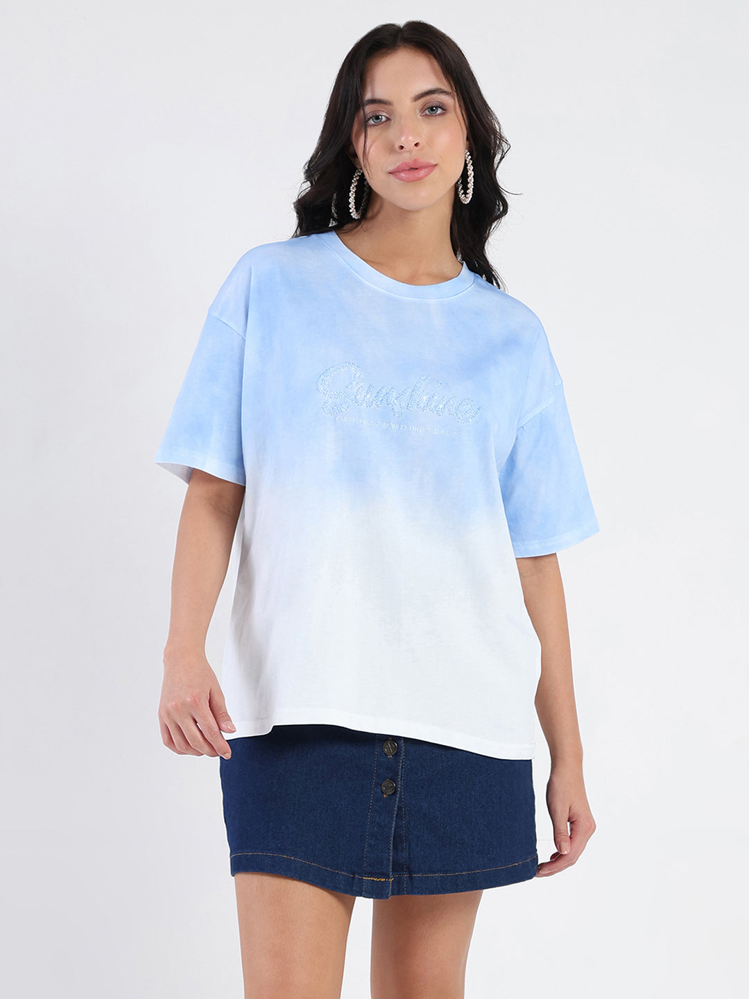 Madame Ladies Western Top H/S M5S11203 266 Sky Blue