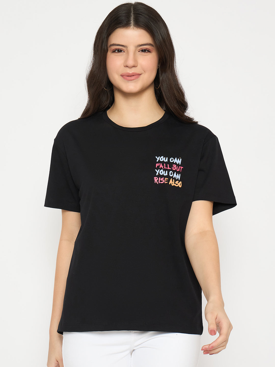 Madame Front And Back Graphic Print Black Sinker T-Shirt