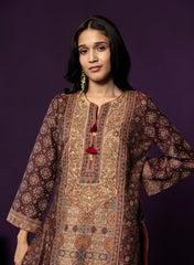 Kasturi Maroon Printed Jamawar Suit Set with Dupatta