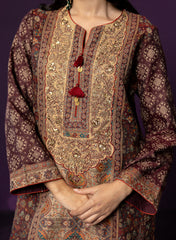 Kasturi Maroon Printed Jamawar Suit Set with Dupatta