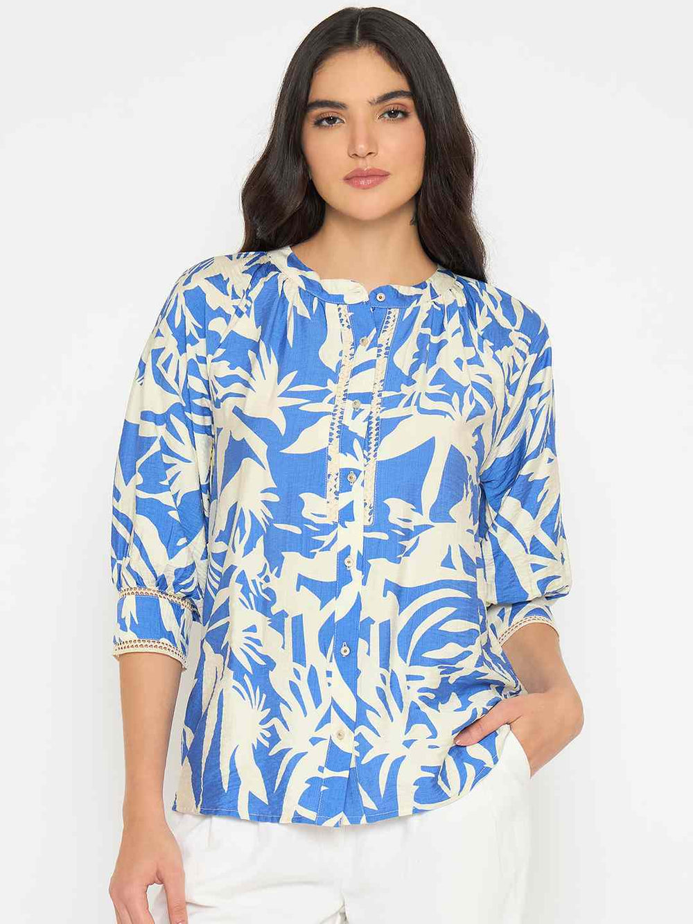 Madame Ladies Western Top F/S M5S18831 050 Royal Blue - Goyalsons ShopMax