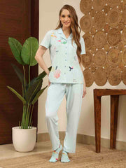 M-Secret Ladies Western Night Suit H/S S5S30136 039 Turquoise