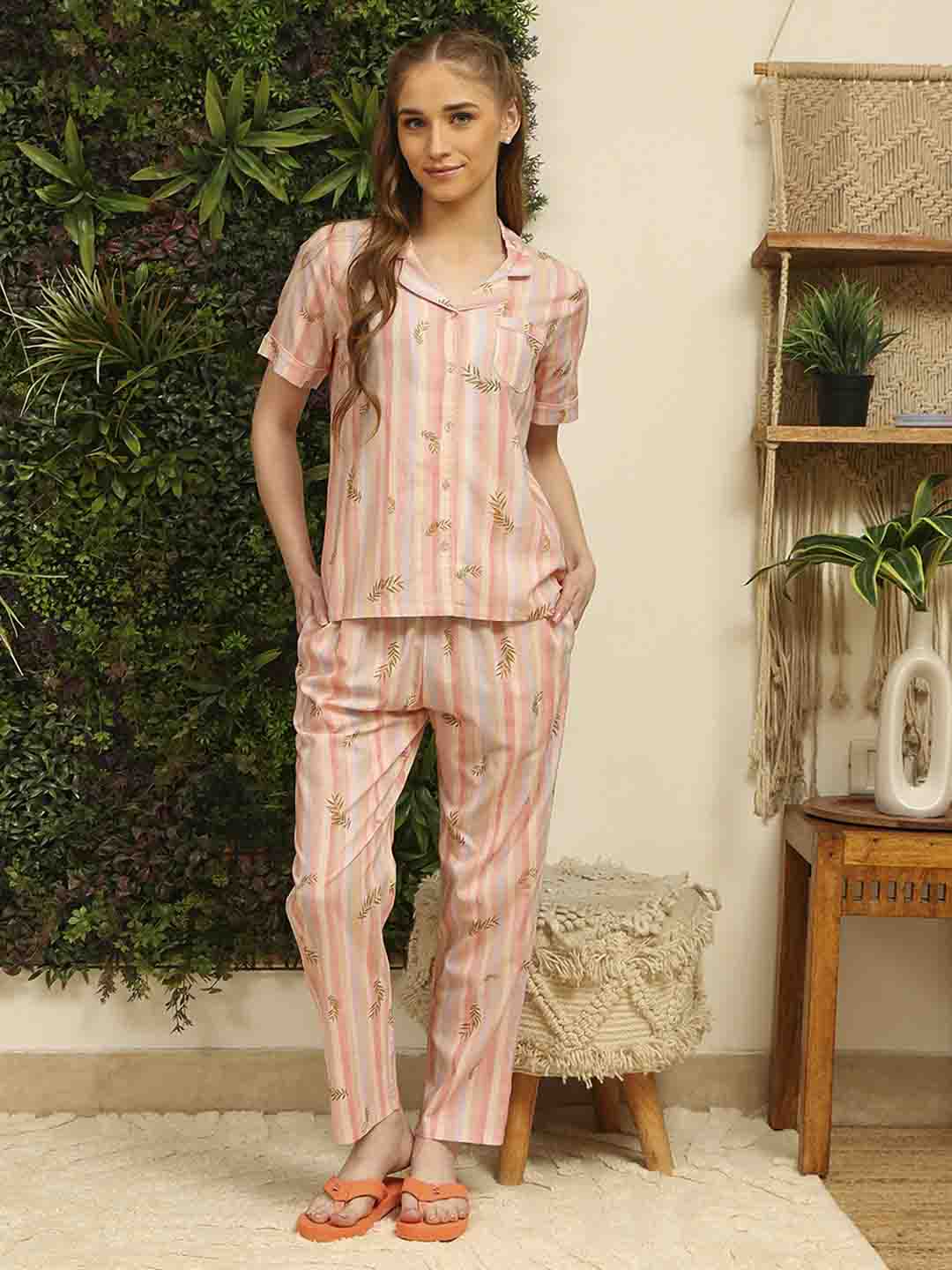 M-Secret Ladies Western Night Suit H/S S5S30142 030 Peach