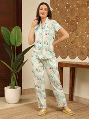M-Secret Ladies Western Night Suit H/S S5S30103 042 Mint