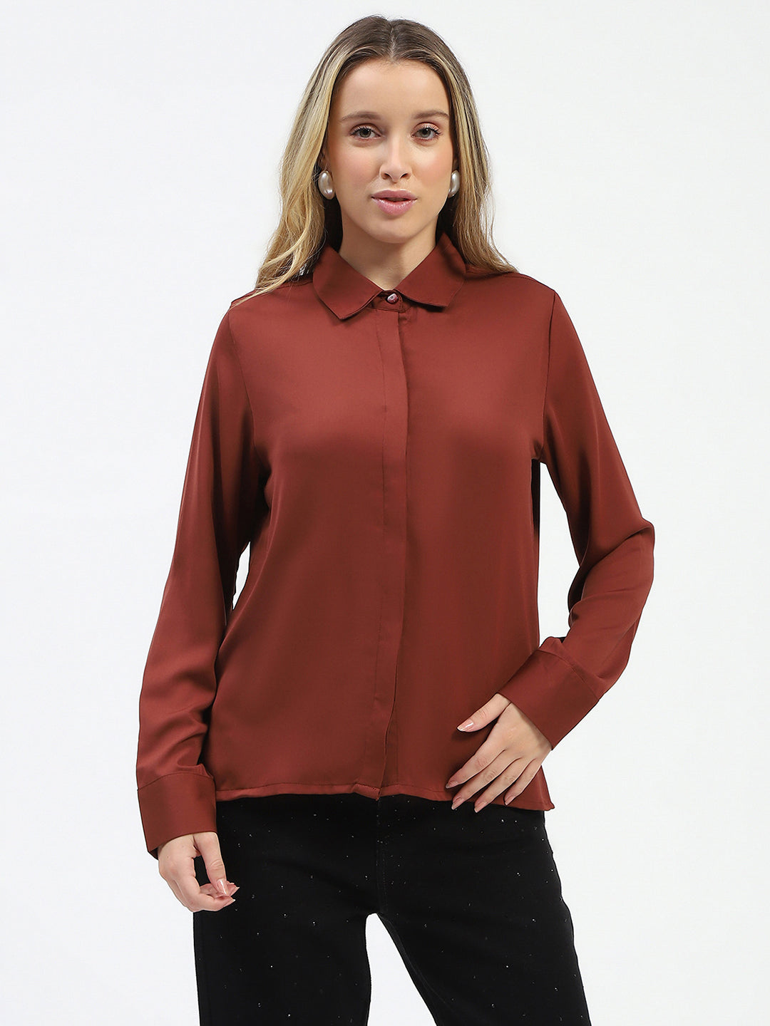 Madame Ladies Western Shirt F/S M4W18263 035 Rust