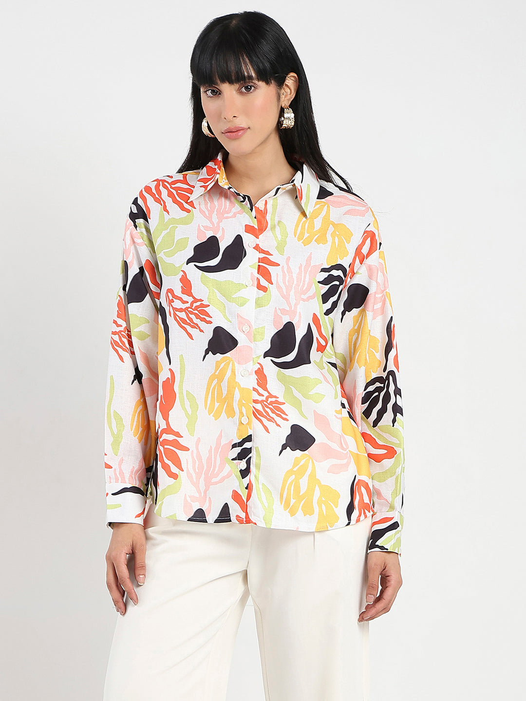 Madame Ladies Western Top H/S M5S18203 1 Off White