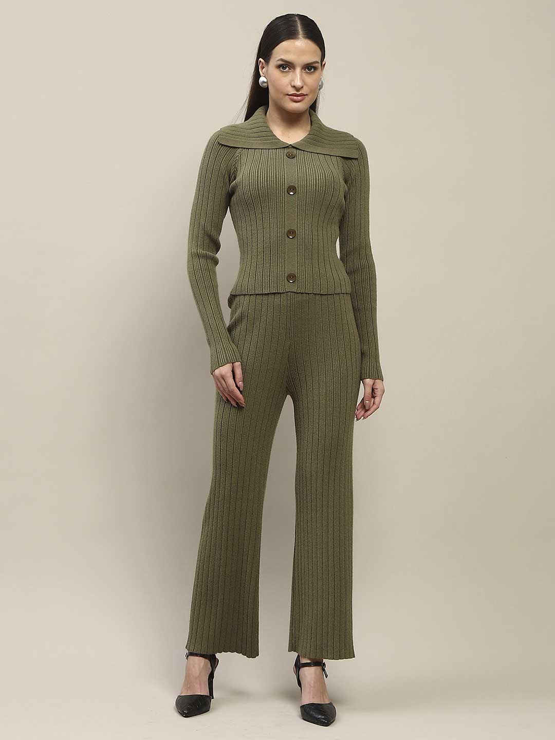 Madame Olive Knitted Top And Bottom Co-Ord Set