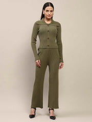 Madame Olive Knitted Top And Bottom Co-Ord Set