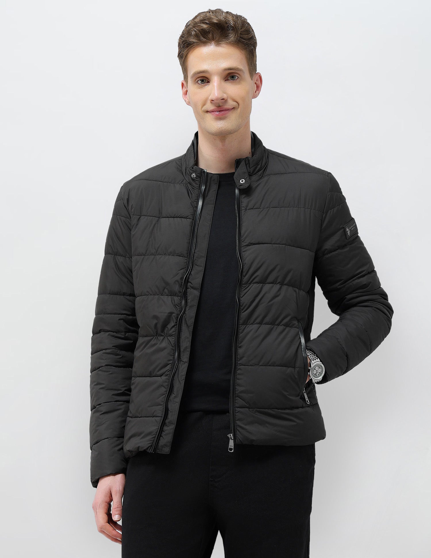 Solid  Regular Fit Puffer Jacket