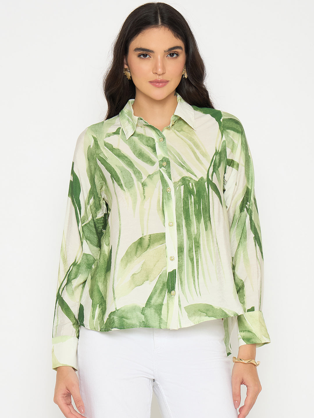 Madame Ladies Western Shirt F/S M5S18214 014 Green - Goyalsons ShopMax