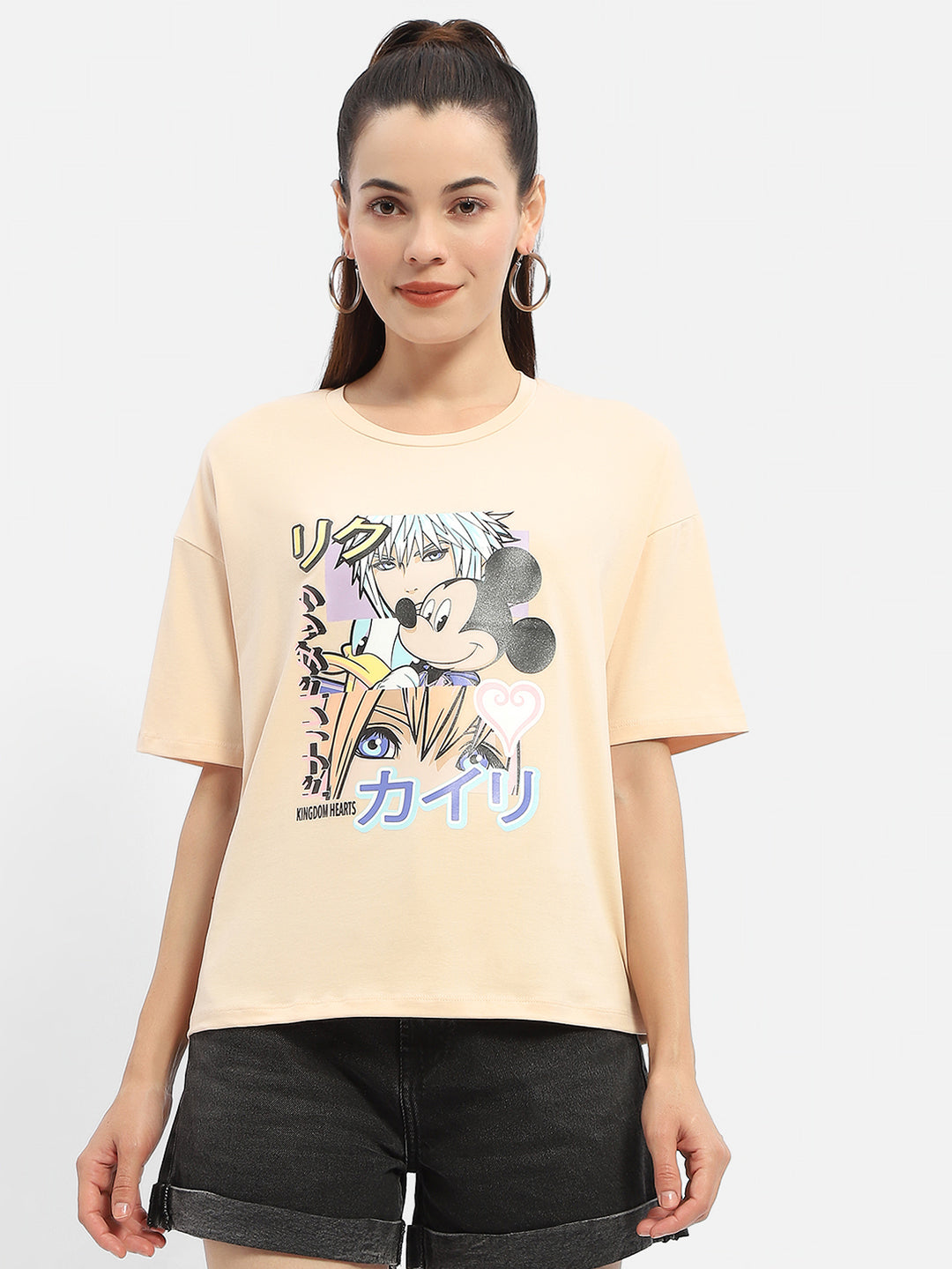 Madame Disney Mickey Mouse Peach Oversized T-Shirt