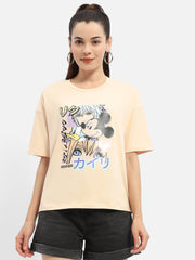 Madame Disney Mickey Mouse Peach Oversized T-Shirt