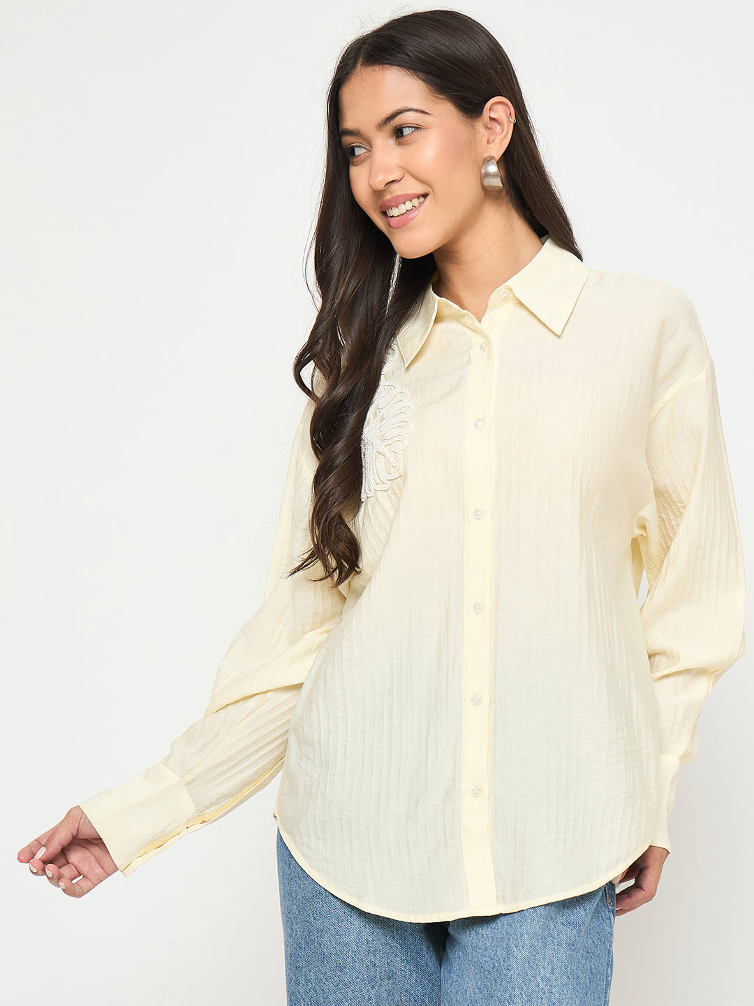 Madame Ladies Western Top H/S M5S18102 1 Off White