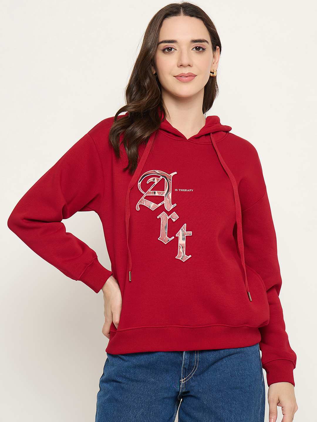Madame Ladies Western Sweat Shirt M5W22425 1126 Mehroon