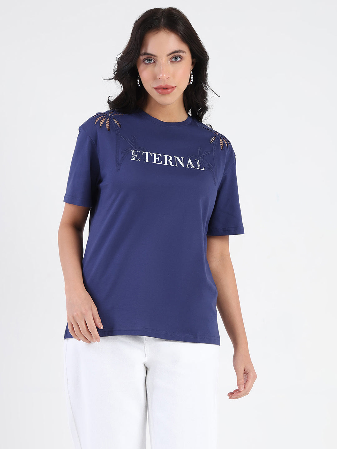 Madame Ladies Western Top H/S M5S11205 026 Navy