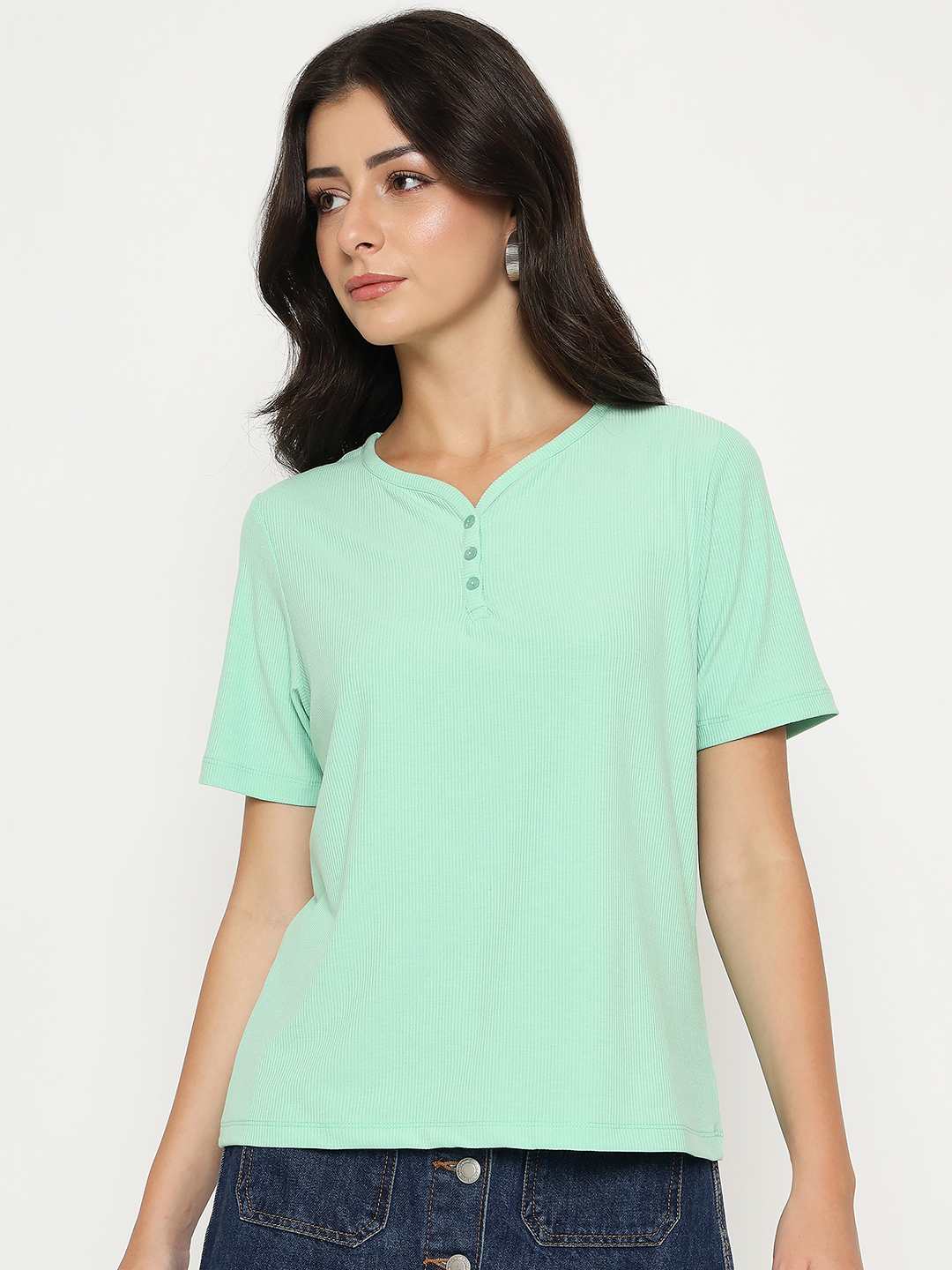 Madame Ladies Western top featuring long sleeves and western-style design, displayed on a hanger.