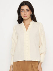 Madame Ladies Western Top H/S M5S18722 1 Off White