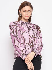 Madame Printed Floral Motif Mauveã¢Â Top