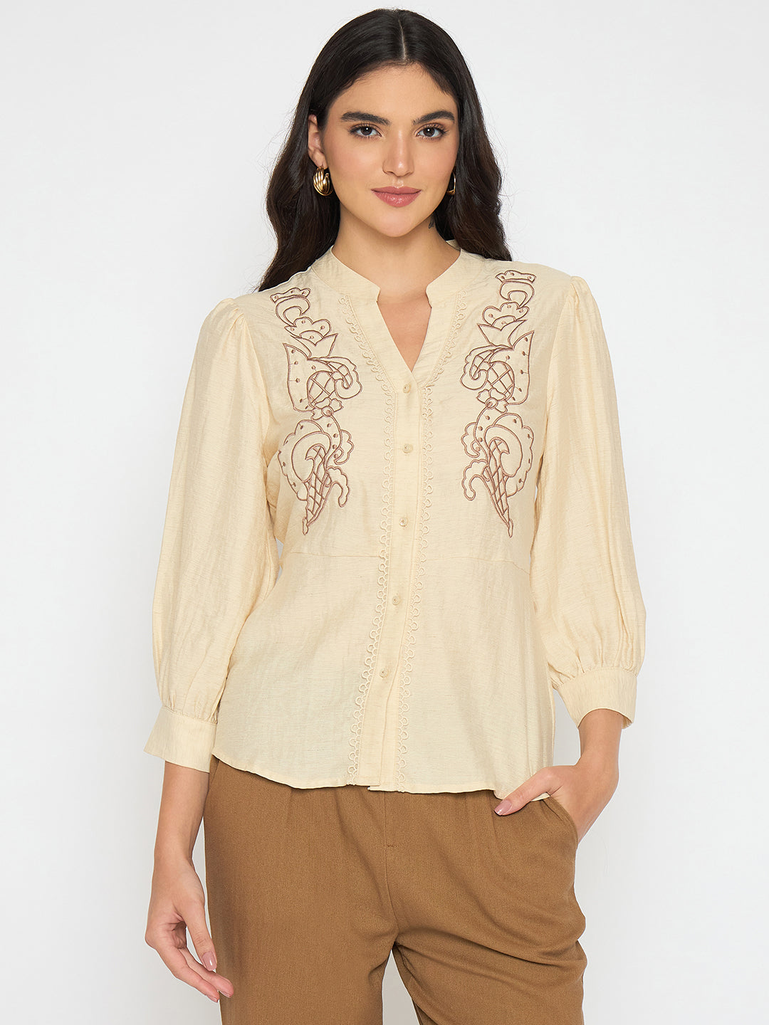 Madame Ladies Western Top F/S M5S18836 001 Beige