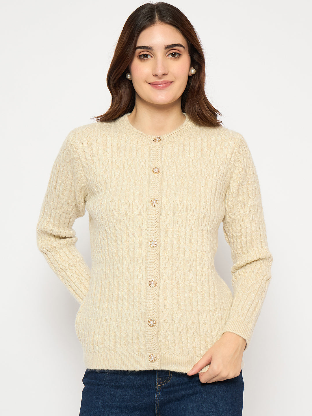 Madame Ladies Western Cardigan M4W70061 001 Beige