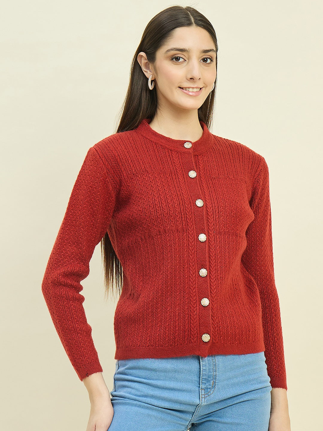 Madame Ladies Western Cardigan M5W70046 035 Rust