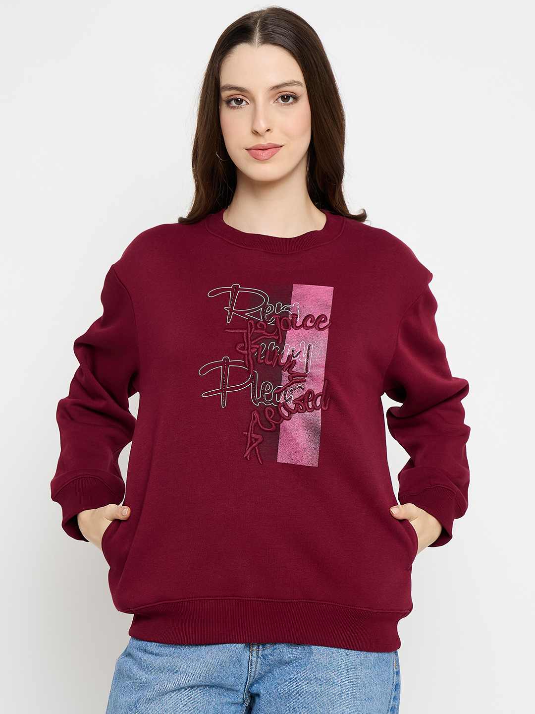 Madame Ladies Western Sweat Shirt M5W22231 045 Wine