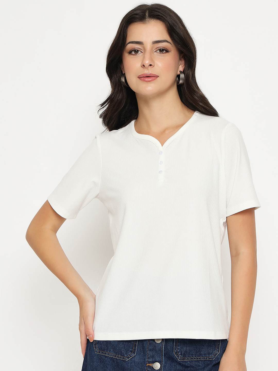 Madame Ladies Western Top H/S M5S11001 040 White