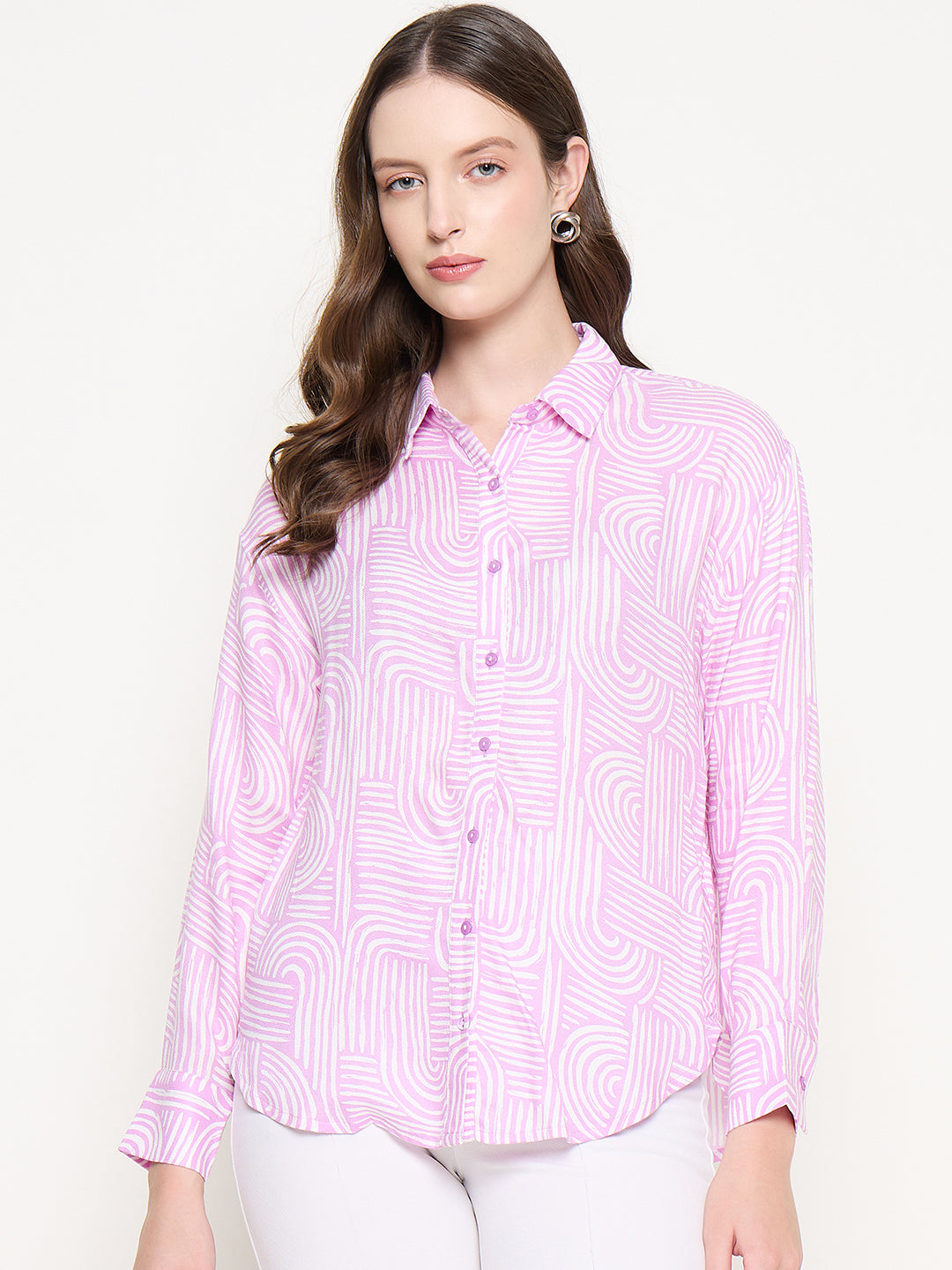 Madame Ladies Western Shirt F/S M4W18232 032 Purple