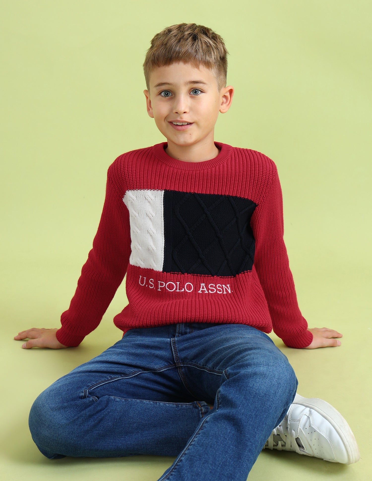U.S.POLO KIDS BOYS PULLOVER UKSWE0097