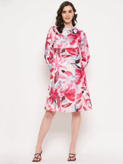 Madame Floral Print Pink Dress