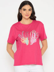 Madame Ladies Western Top F/S M5S11239 076 Hot Pink