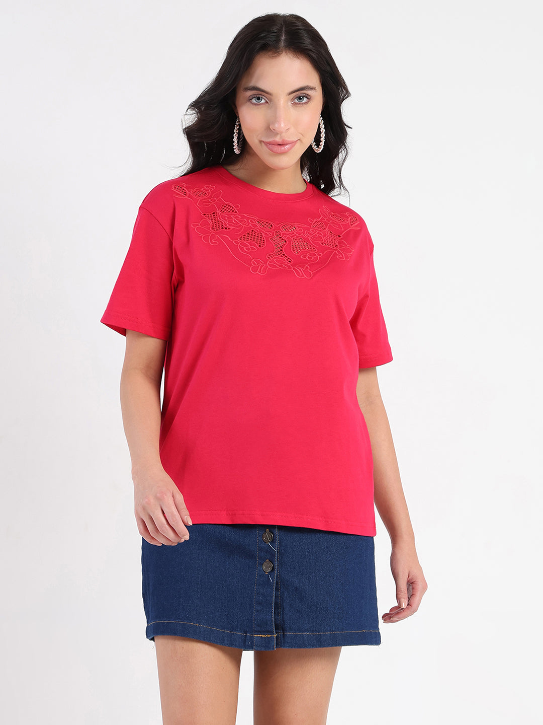 Madame Ladies Western Top H/S M5S11201 033 Red