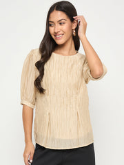 Madame Ladies Western Top H/S M5S18931 001 Beige