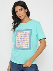 Madame Ladies Western Top H/S M5S11208 043 Aqua