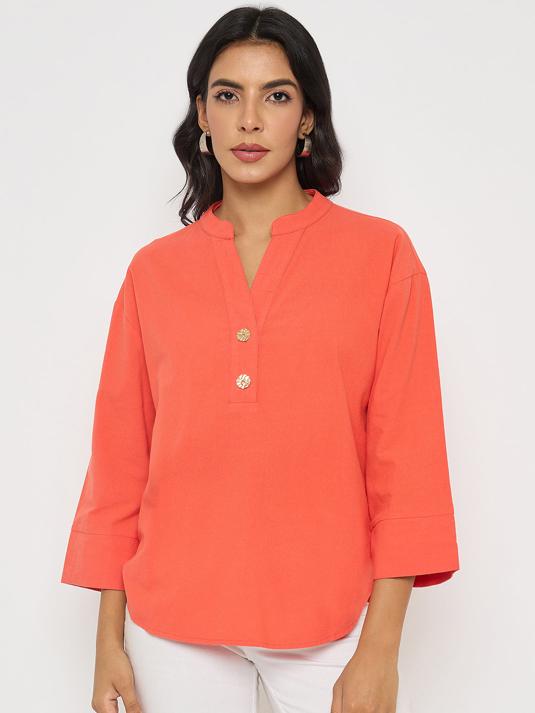 Madame Ladies Western Top H/S M5S18843 999 Coral