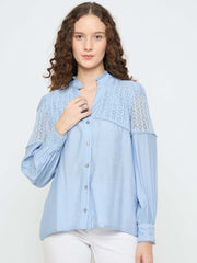 Madame Ladies Western Top H/S M5S18744 290 Powder Blue