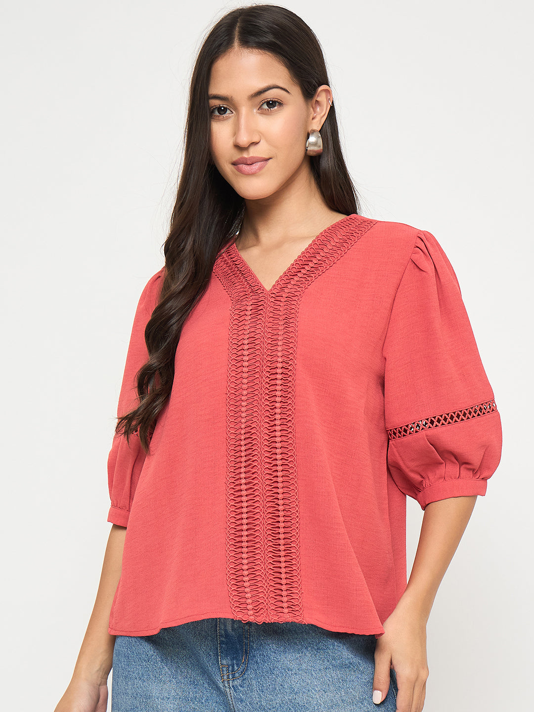 Madame Ladies Western Top H/S M5S18731 033 Red
